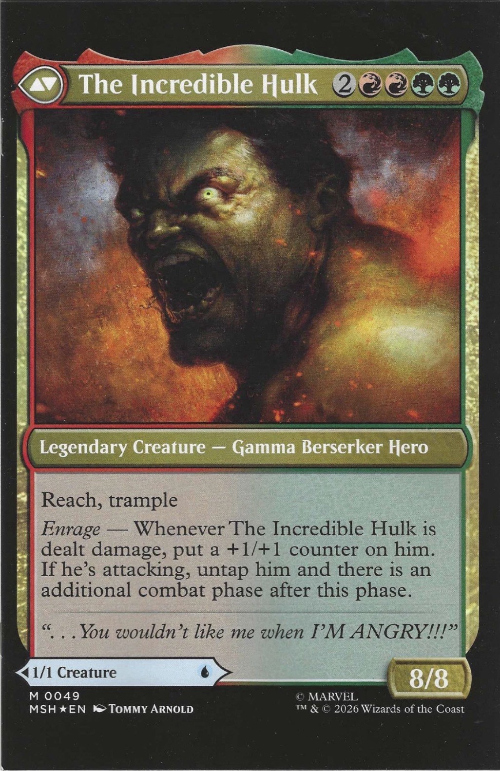 INFERNAL HULK #8 MAGIC THE GATHERING VARIANT NM 2026 MTG