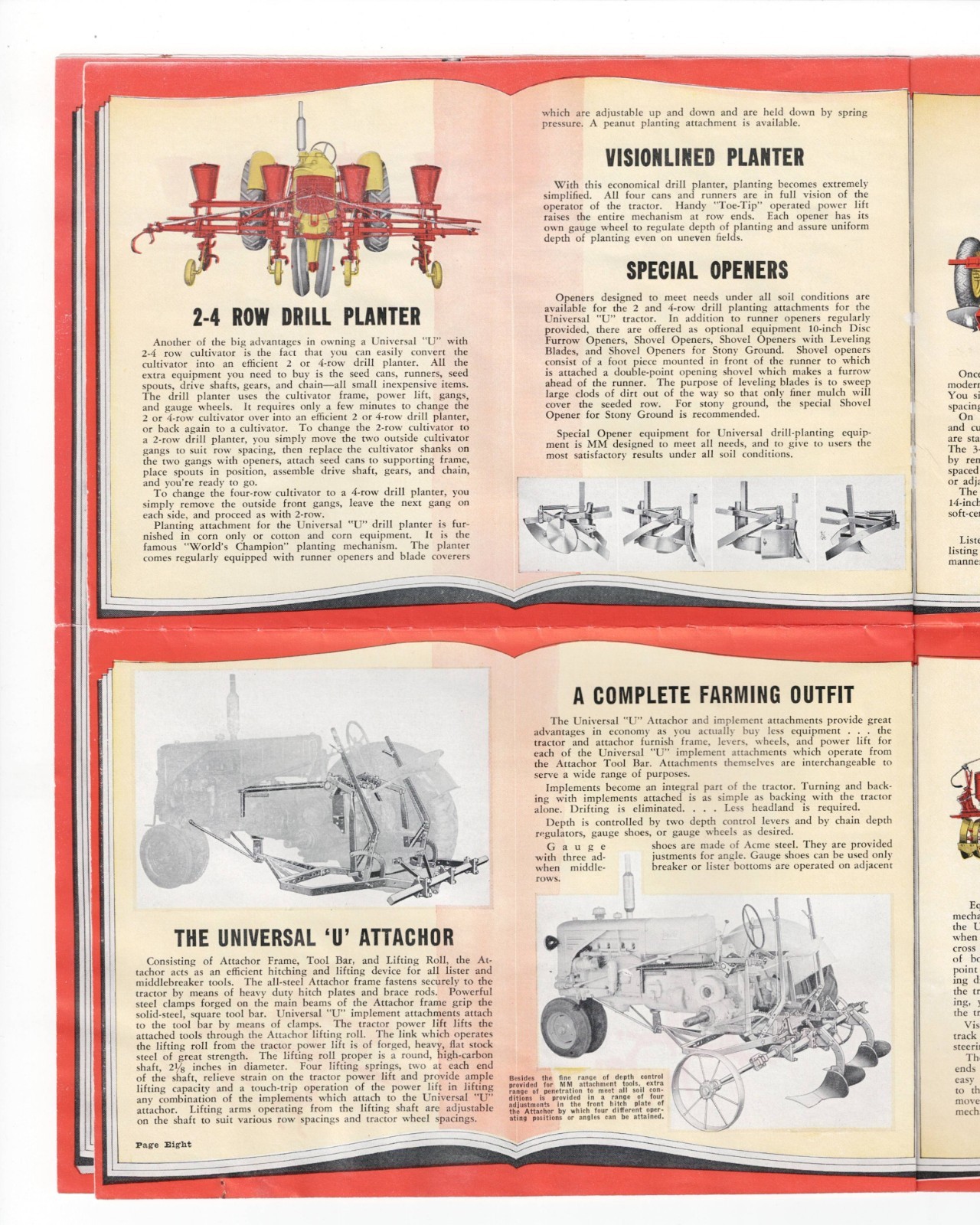 MINNEAPOLIS-MOLINE VISIONLINED “U” UNIVERSAL TRACTOR 12 PAGE BROCHURE 1941