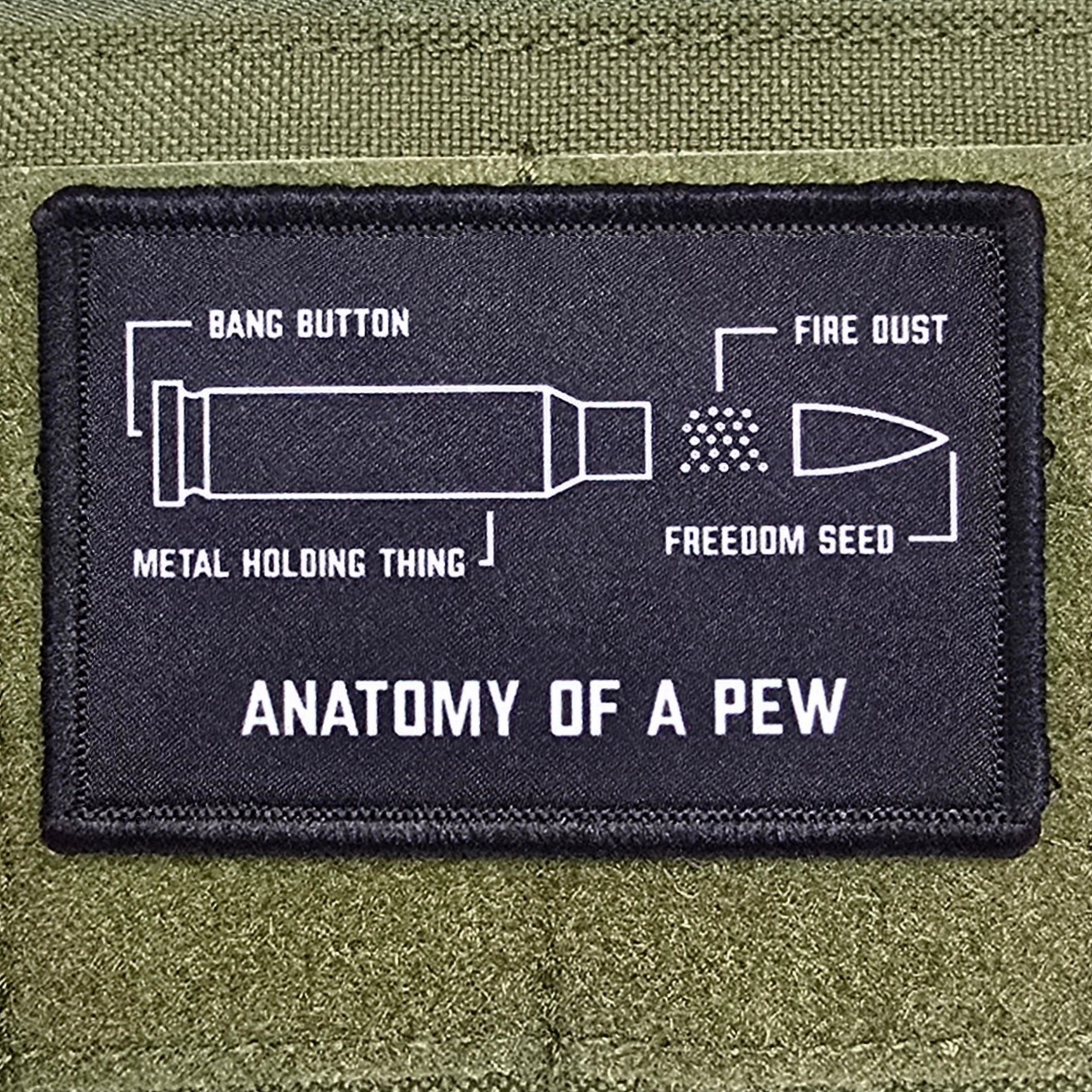 Anatomy Of A Pew Patch Moral Tactical Meme Military Army Hook & Loop 3×2