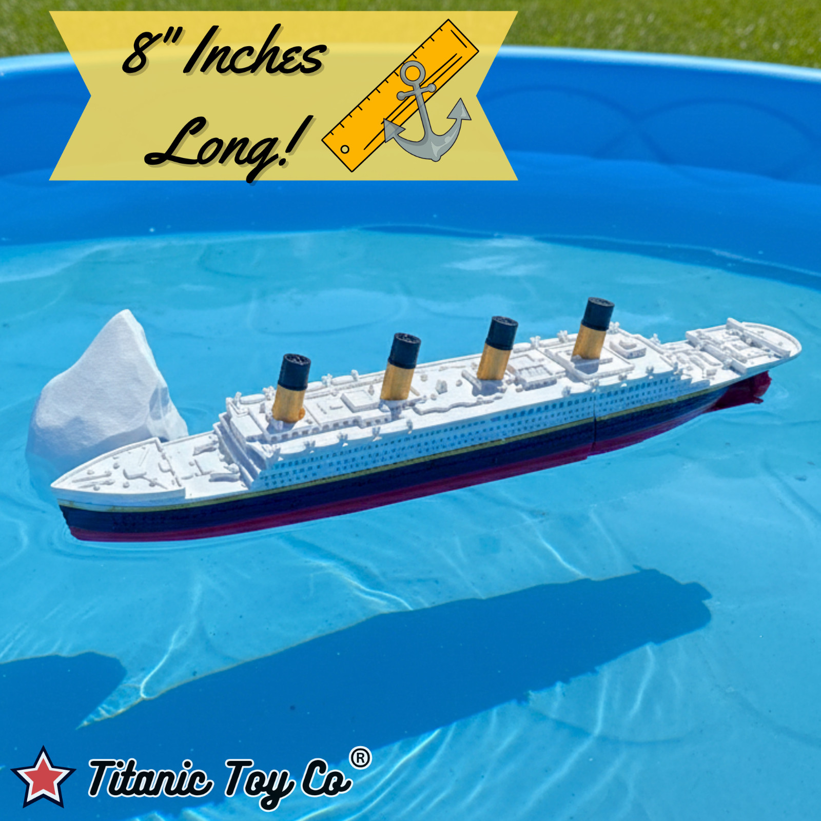 4 Pk Split In Half Titanic & Britannic & Olympic & Edmund Bath Boat And Pool Toy