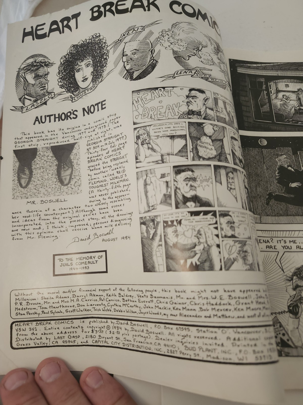 Heartbreak Comics by Eclipse Books ~ First Printing 1988 Boswell Underground