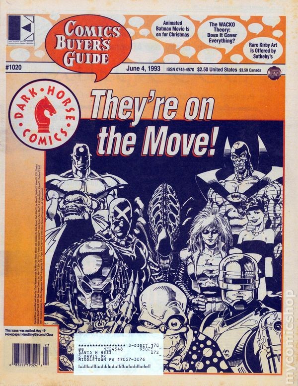 Comics Buyer’s Guide #1020 GD/VG 3.0 1993 Stock Image Low Grade
