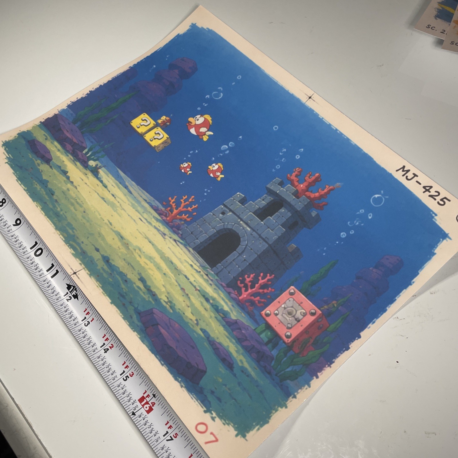 Super Mario Brothers Animation Cel Background Art Nintendo PRINTVideo Game Bros.