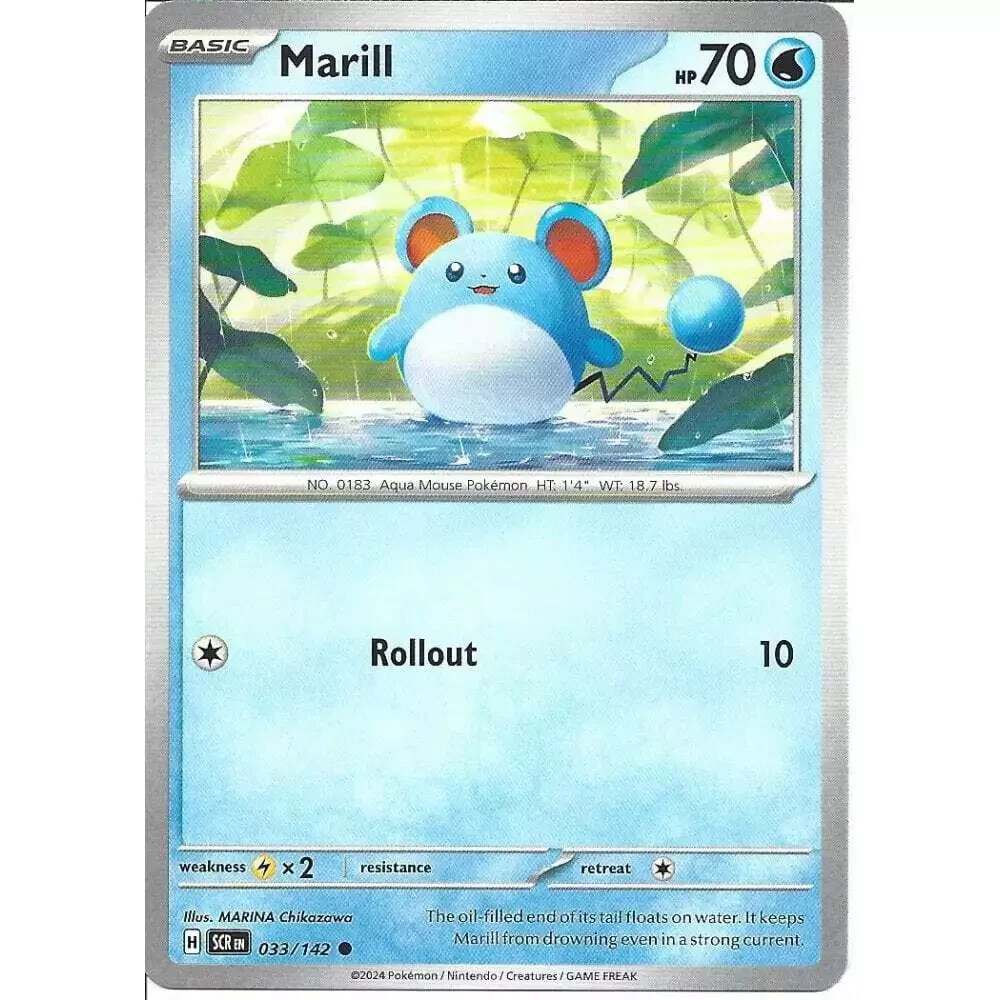 033/142 Marill : Common Card : Stellar Crown : Pokemon Trading Card Game