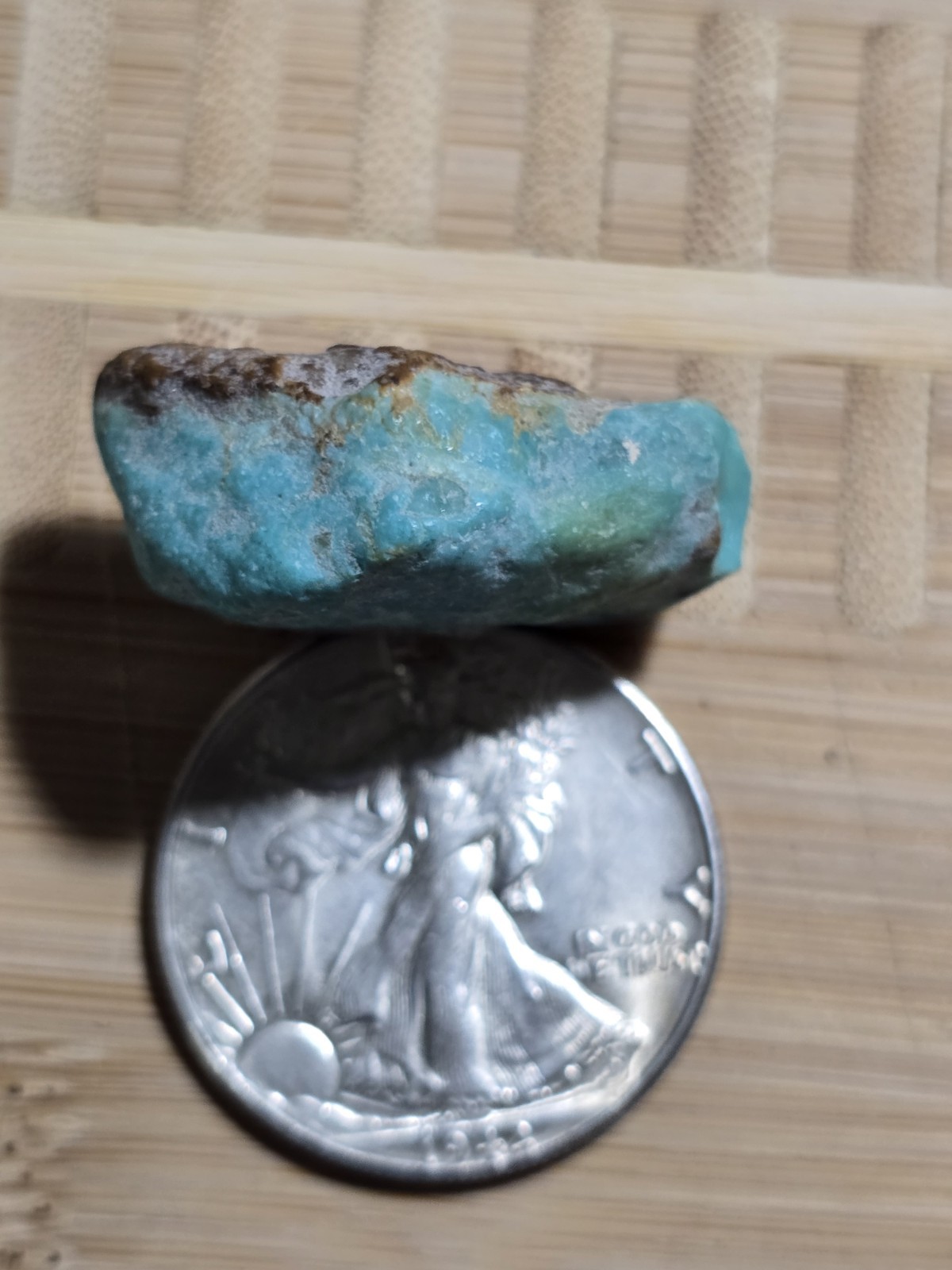 100 g Kingman Turquoise Mountain Rough, Light Blues & Greens 7 Pieces #96