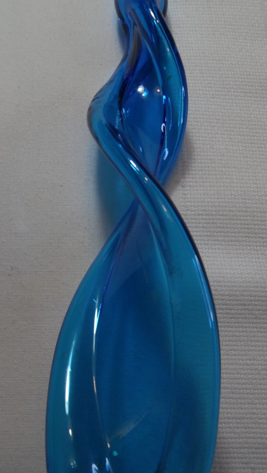VTG LumiSource Mini Sculptured Electra Plasma Lamp Blue Glass Twist Helix 13.5″