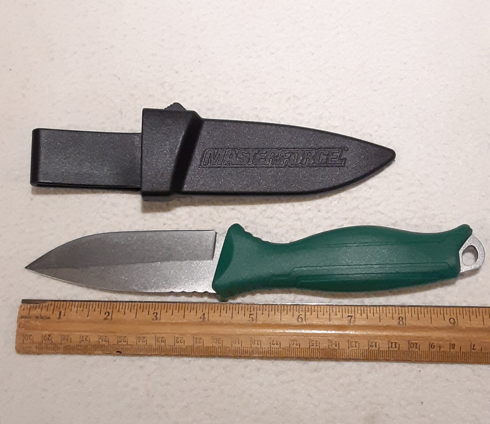 MASTER-FORCE TRADESMAN FIXED BLADE KNIFE W HARD CASE BELT CLIP SHEATH UNUSED