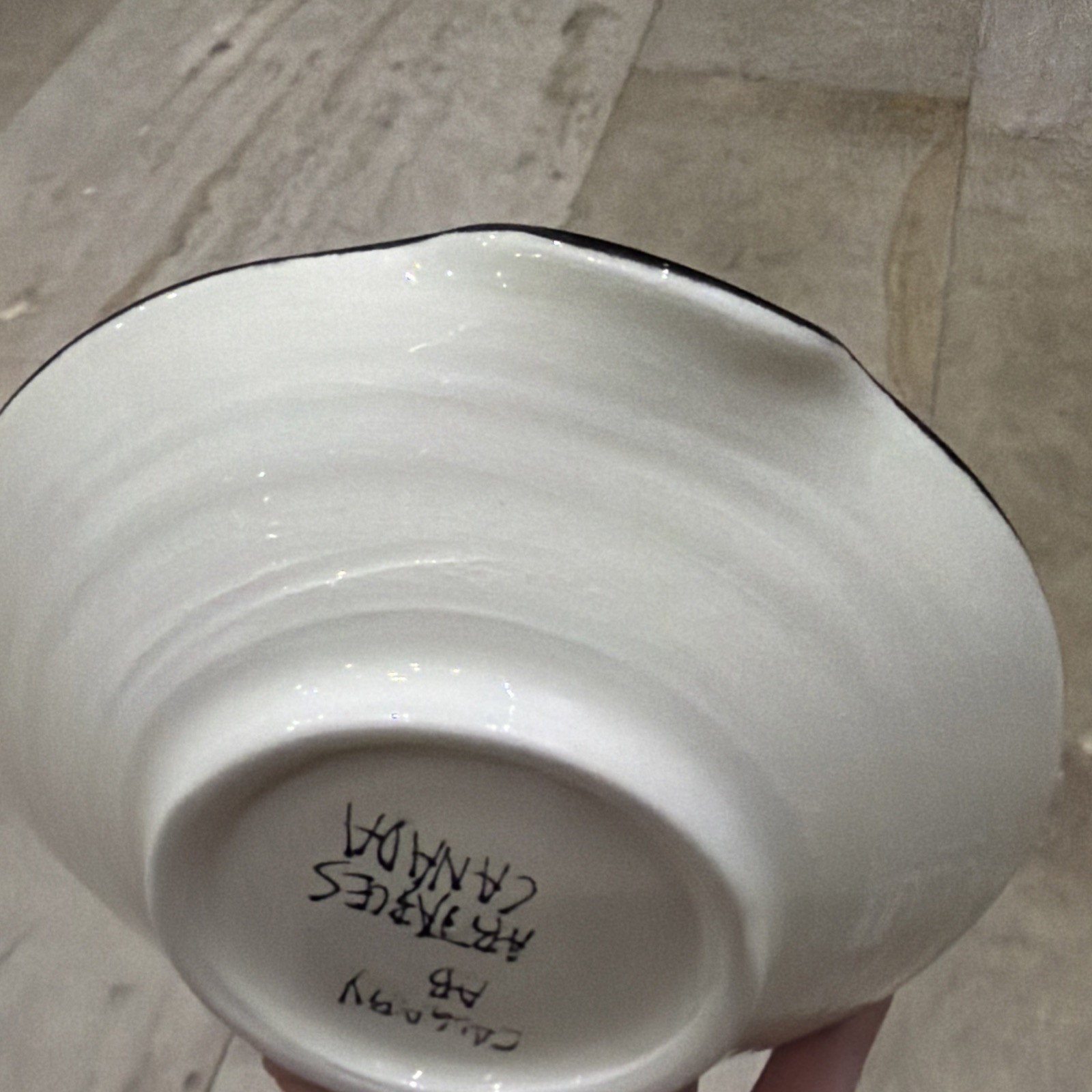 Vintage Signed Handmade HandPainted Artables Grizzly Bear Art Bowl Spoon Rest 6”