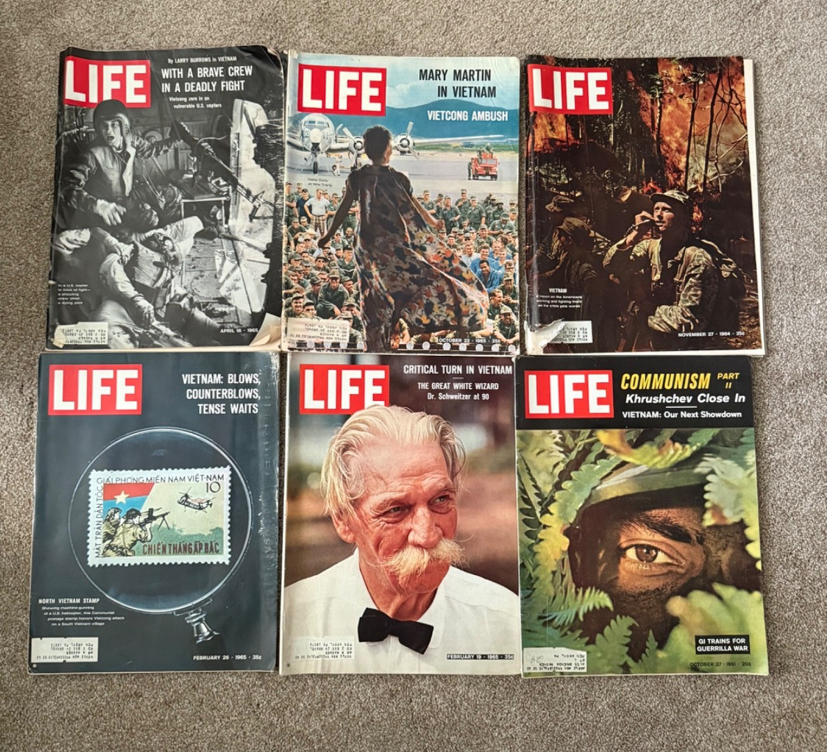 Lot of 6 LIFE Magazines- Vietnam War (1961-1965)