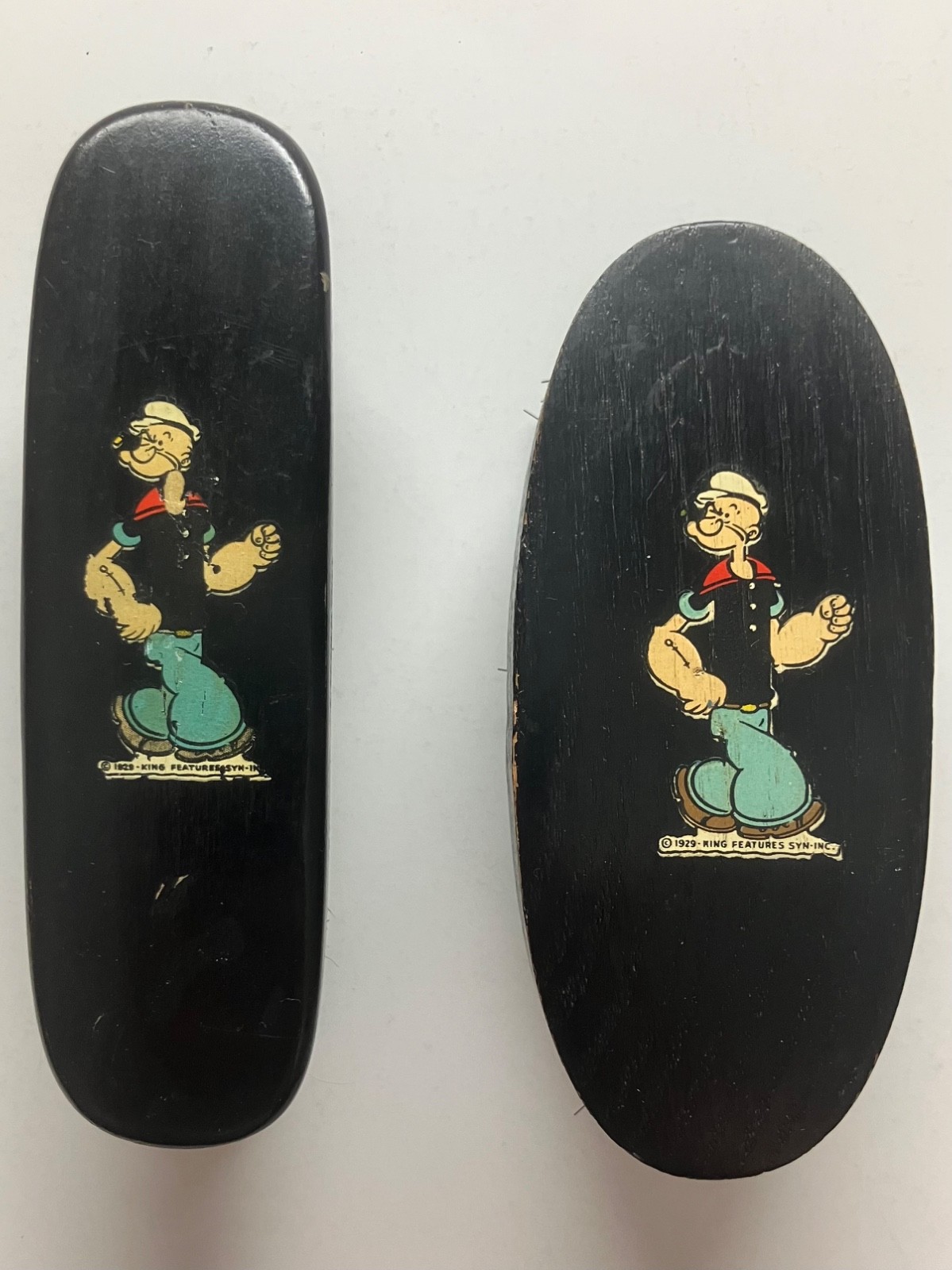 Vintage Popeye Wooden Brushes! 1929! Set of Two! Very Rare!