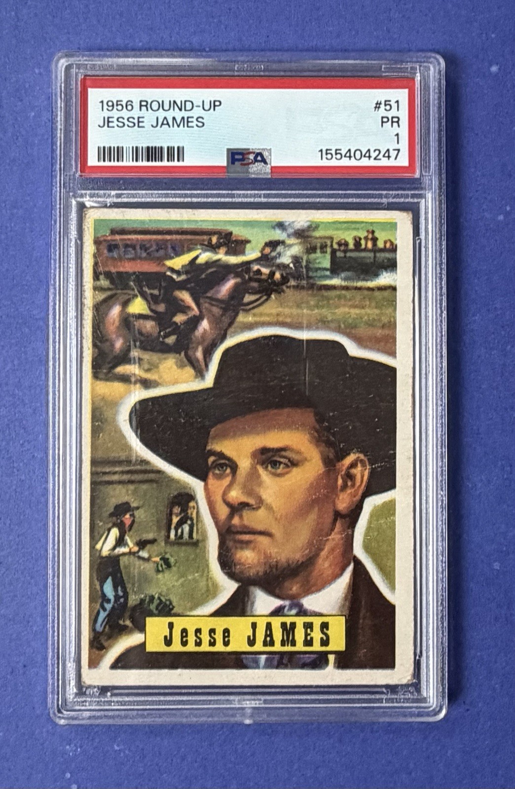 1956 Round-Up Jesse James #51 PSA 1 PR