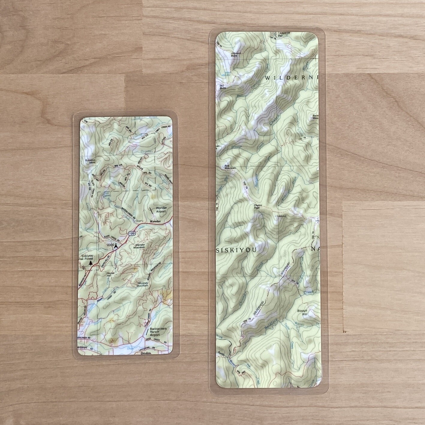 Repurposed Map Paper Laminated Bookmark for Books, Gift for Bookworms, Set Of 2