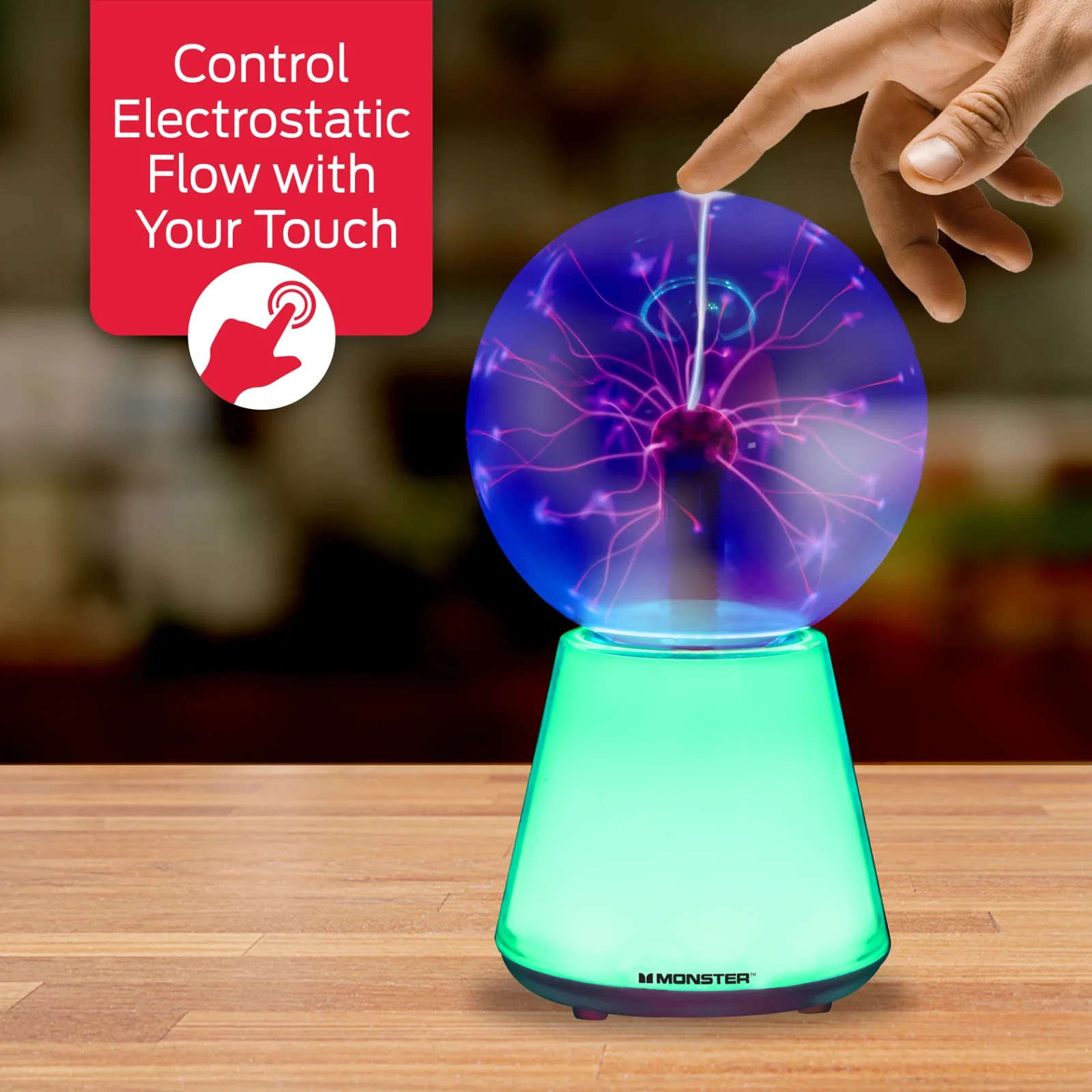 Monster 5.5″ Multicolor Plasma Sphere Lamp Touch Activated Science