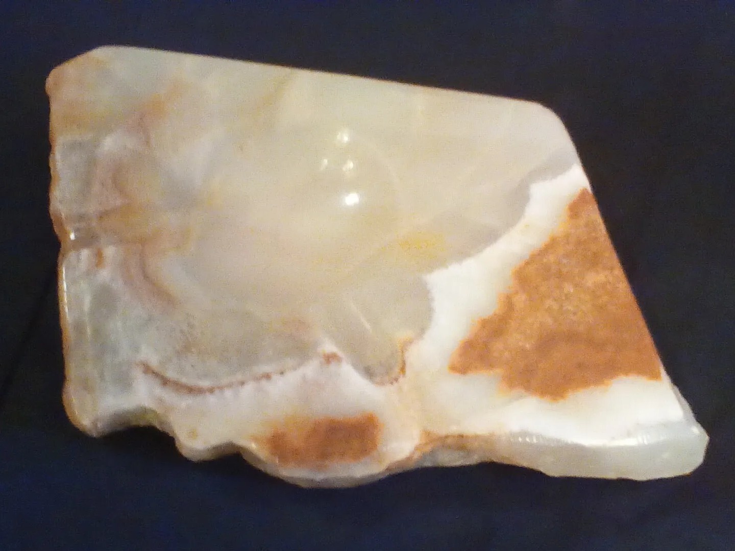 VINTAGE ALABASTER STONE ASHTRAY 10.75″ X 8″ 3lbs 3.9oz MCM BEACH CABIN DECOR