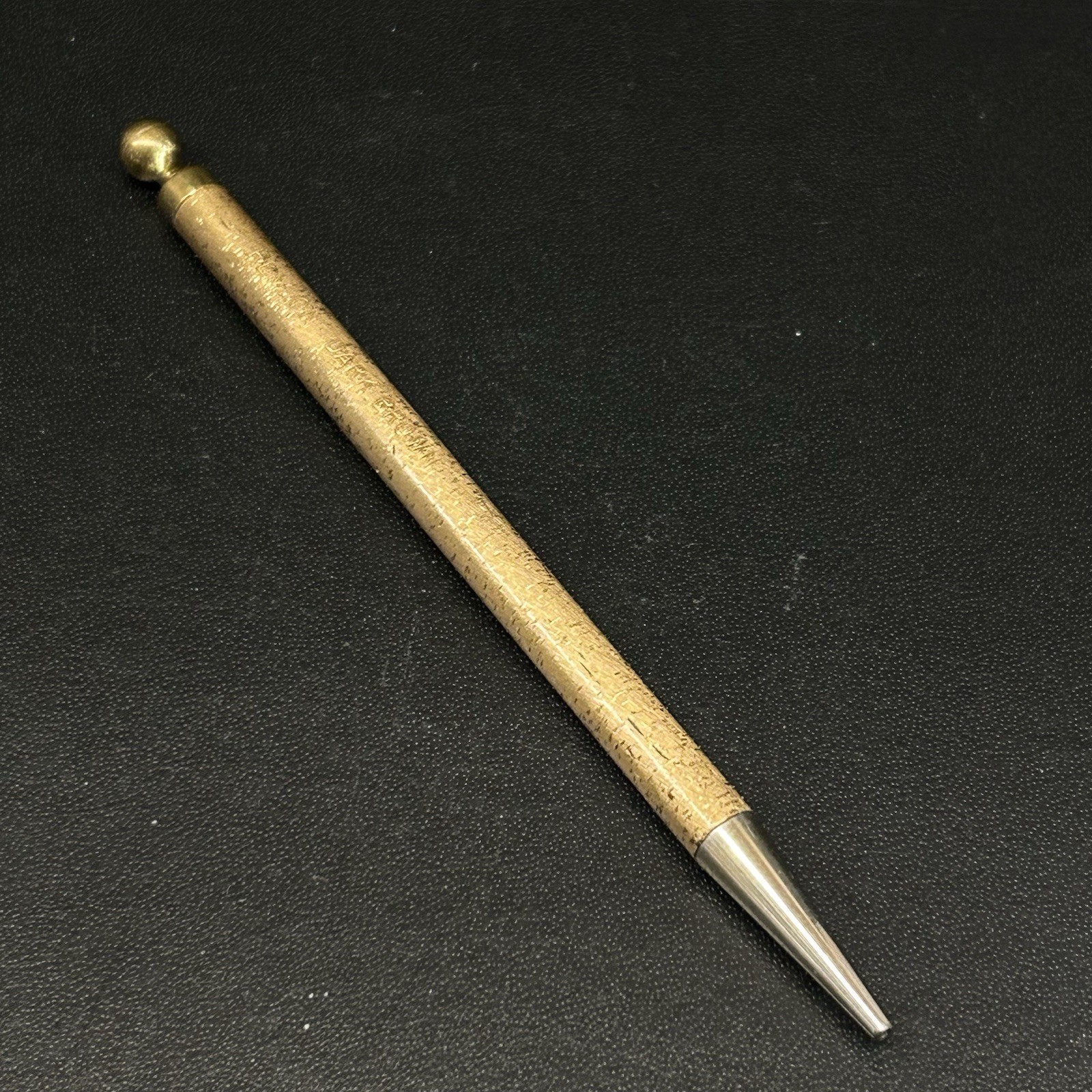 Vtg Revlon Brass Metal Mechanical Pencil 4.75″ Dark Brown w/Lead Holder -No Lead