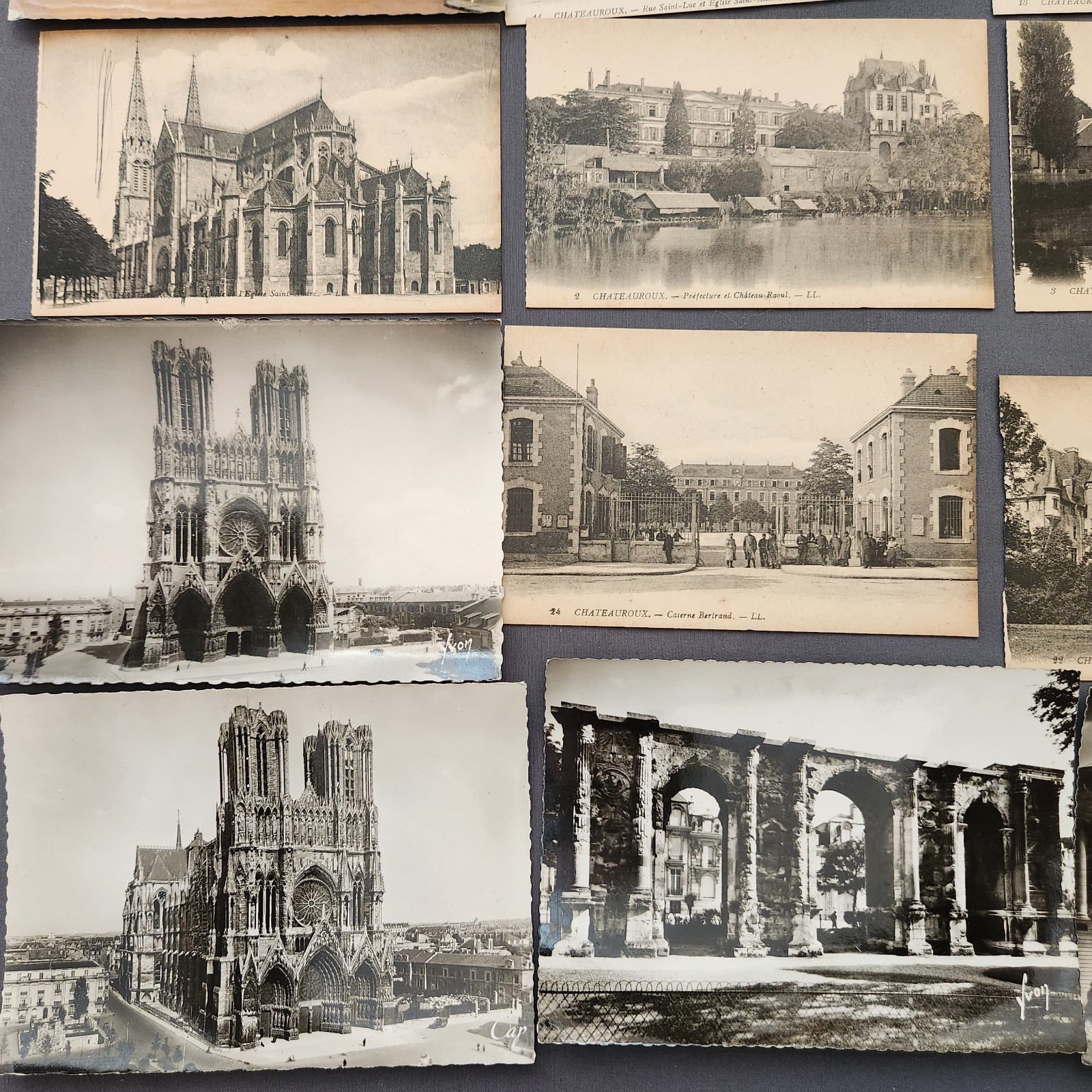 Lot of 43 FRANCE Chateauroux RPPC Reims Cathedral Postcard 1900-2000’s City VTG