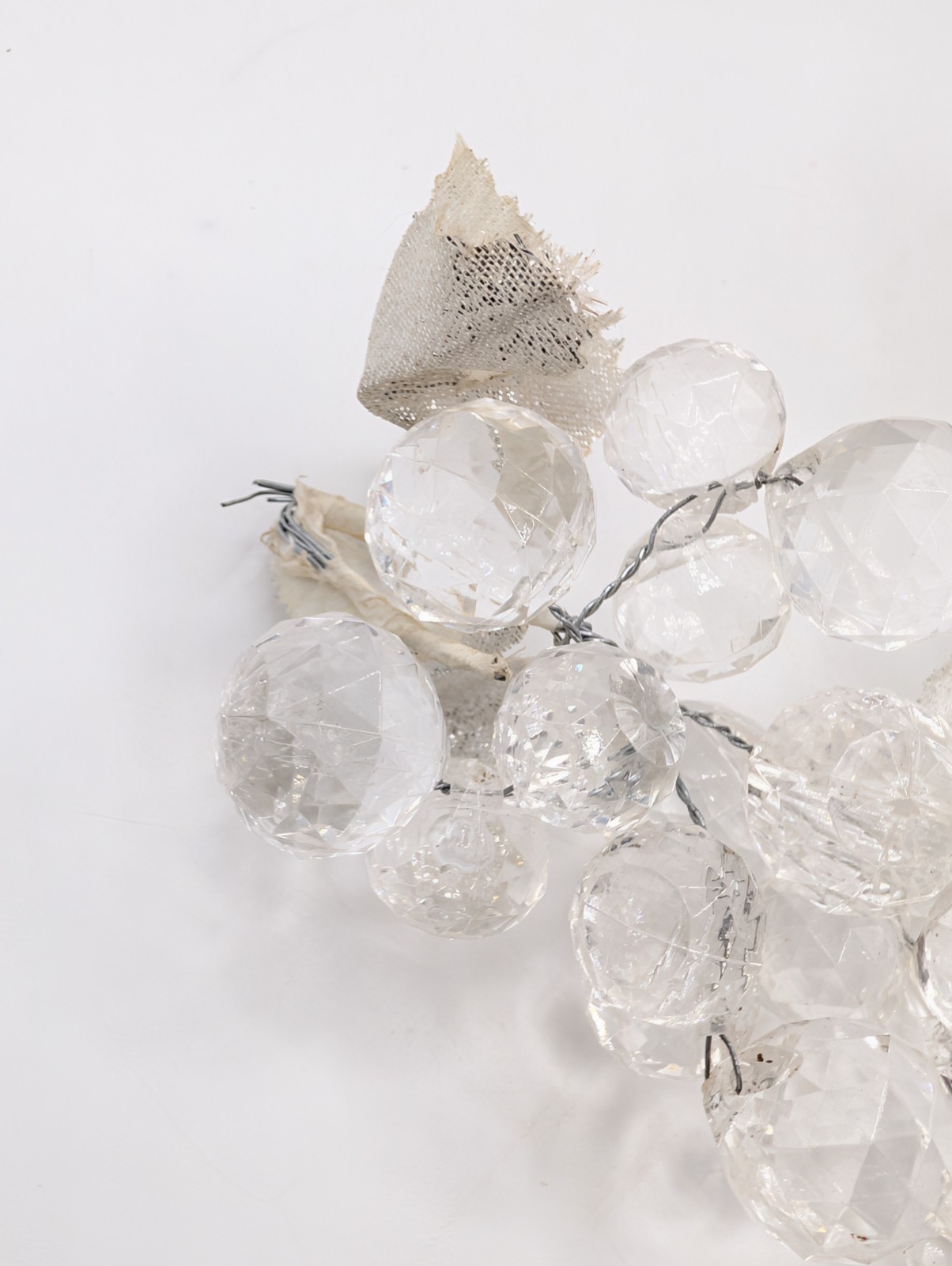 Vintage Clear Acrylic Faceted Grape Cluster Set Of 2 Decorative Home Decor