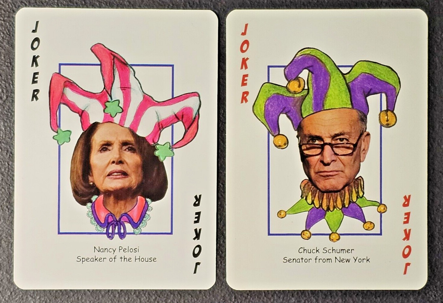 Nancy Pelosi – Chuck Schumer Jokers Vote Trump for President Playing Cards
