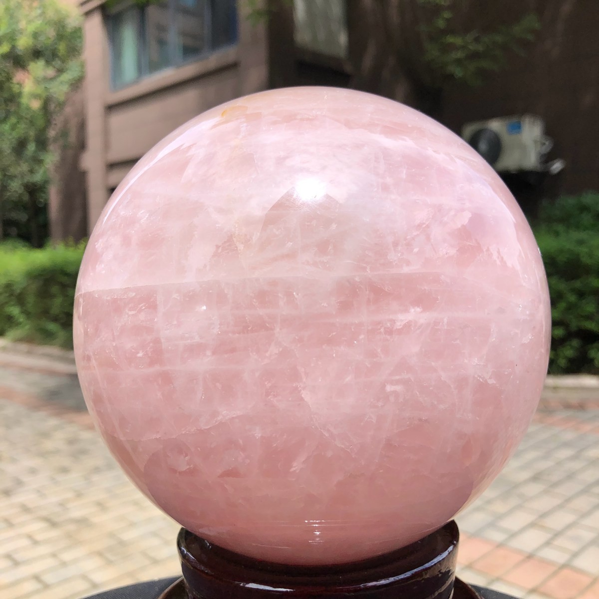 8.99LB Large Natural Pink Rose Quartz Sphere Crystal Ball Reiki Mineral Healing