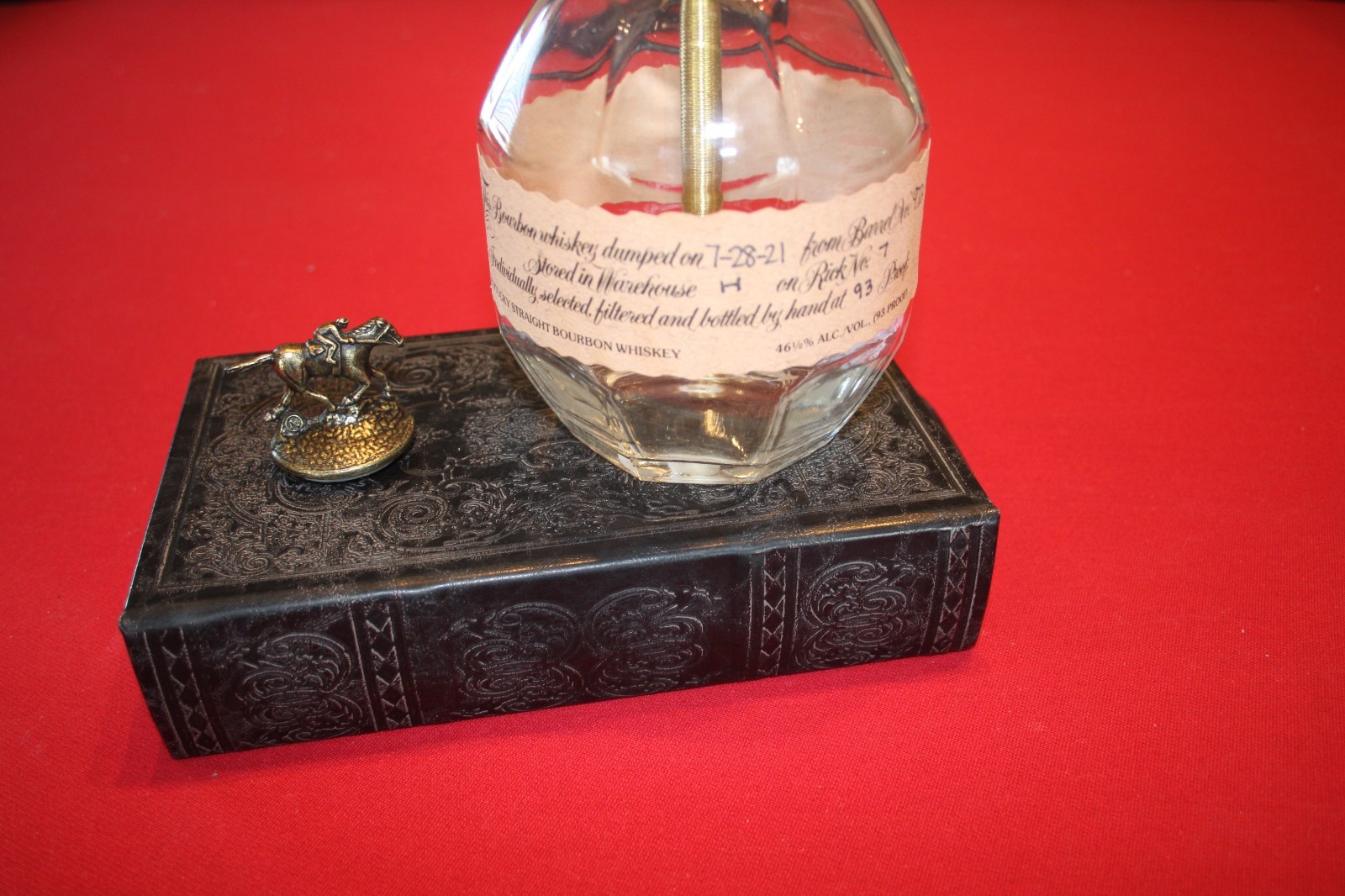 Blanton’s Bourbon Bottle Lamp with Book Base – BULB AND SHADE NOT INCLUDED