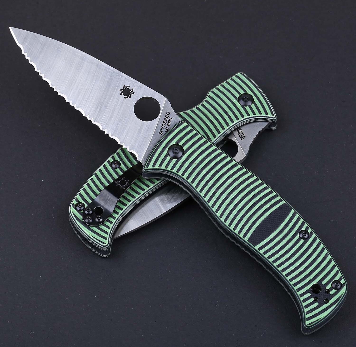 Green G10 Handle Liner Lock Tactical Big Large Pocket Camping Outdoor Pocket Kni