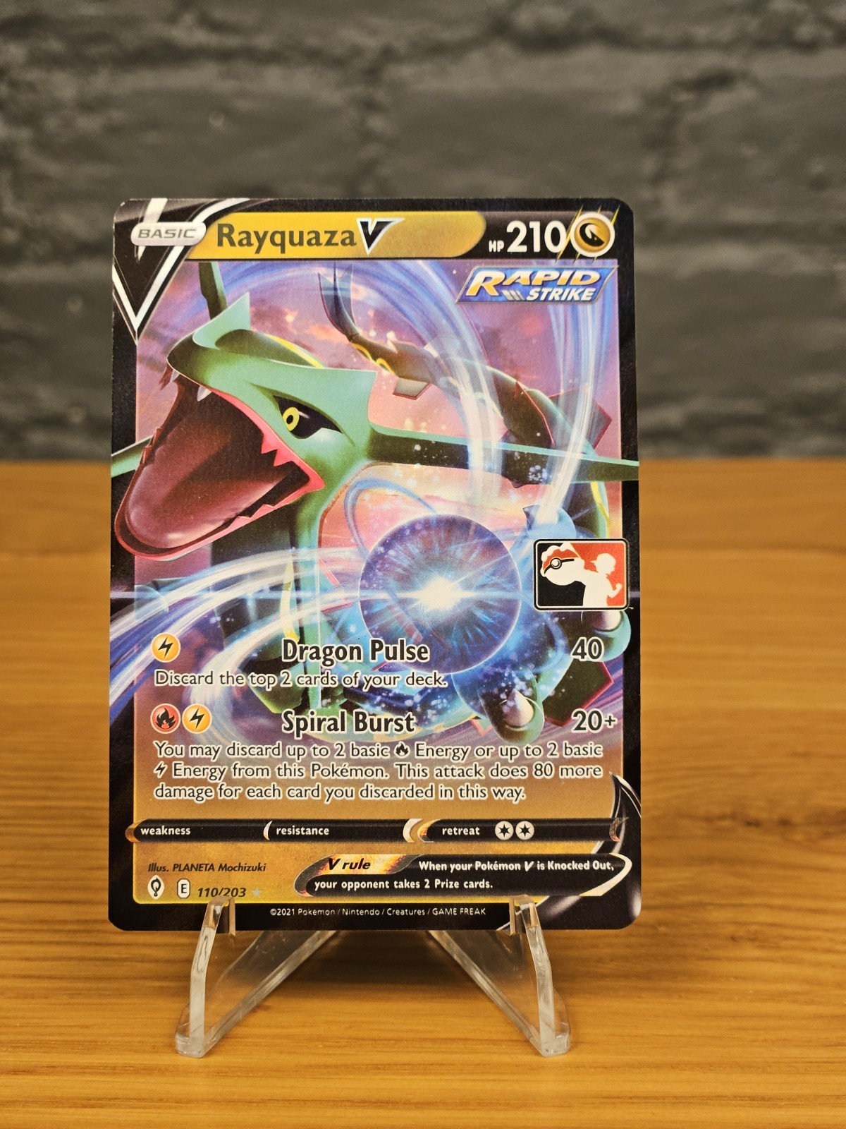 Rayquaza V – 110/203 Ultra Rare – Play! Pokémon Prize Pack Series (English) NM
