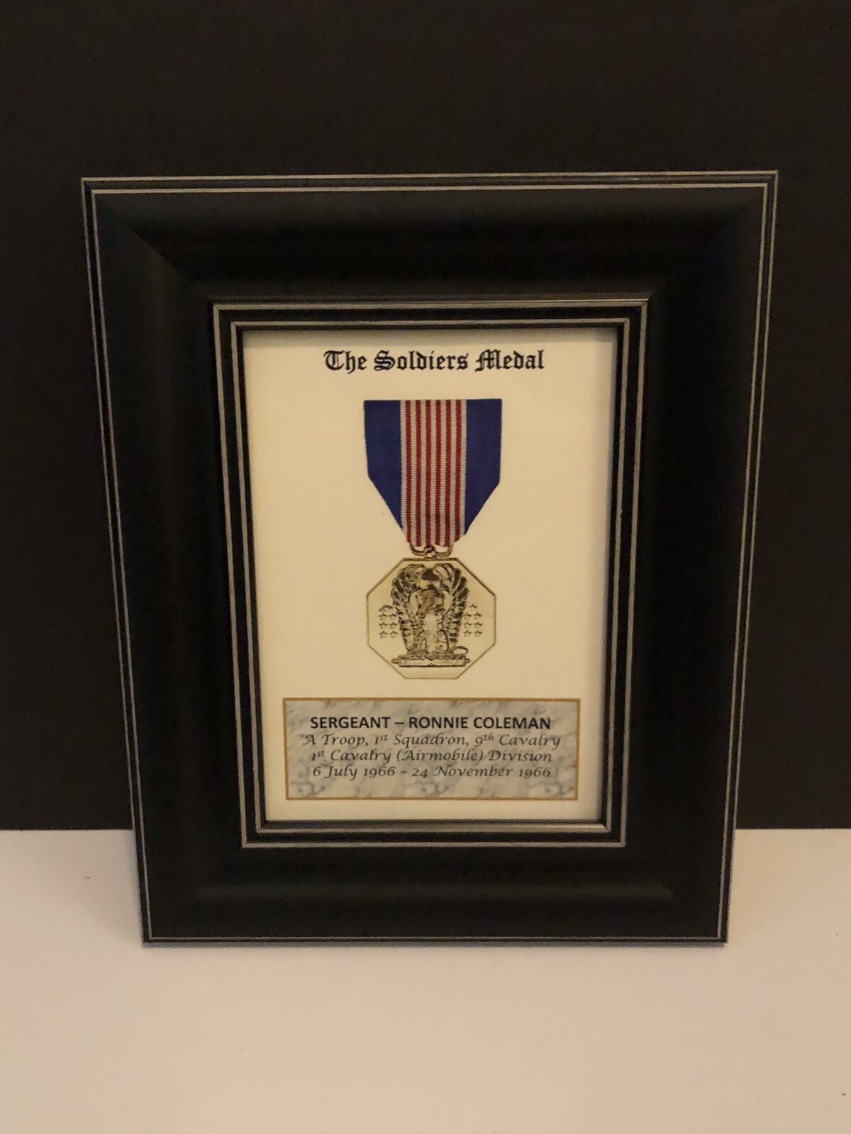 THE SOLDIERS MEDAL ~ Beautiful 5×7 Medal Print with Rank, Name, Unit, etc.
