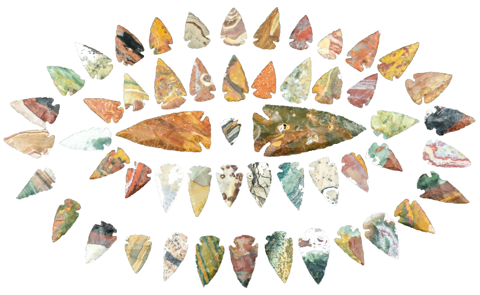 ** 52 pc lot Flint Arrowhead Ohio Collection Project Spear Points Knife Blade **