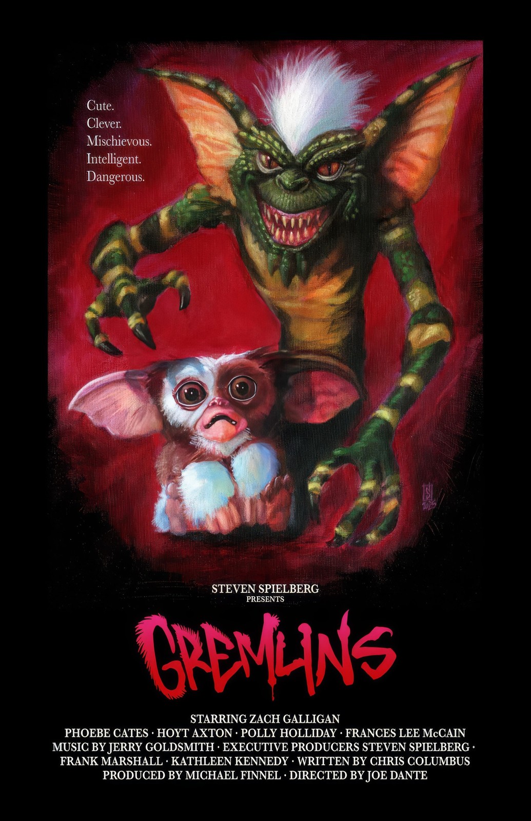 Gremlins Gizmo Mogwai Stripe 80s Comedy Horror Movie Poster Print Wall Art Decor