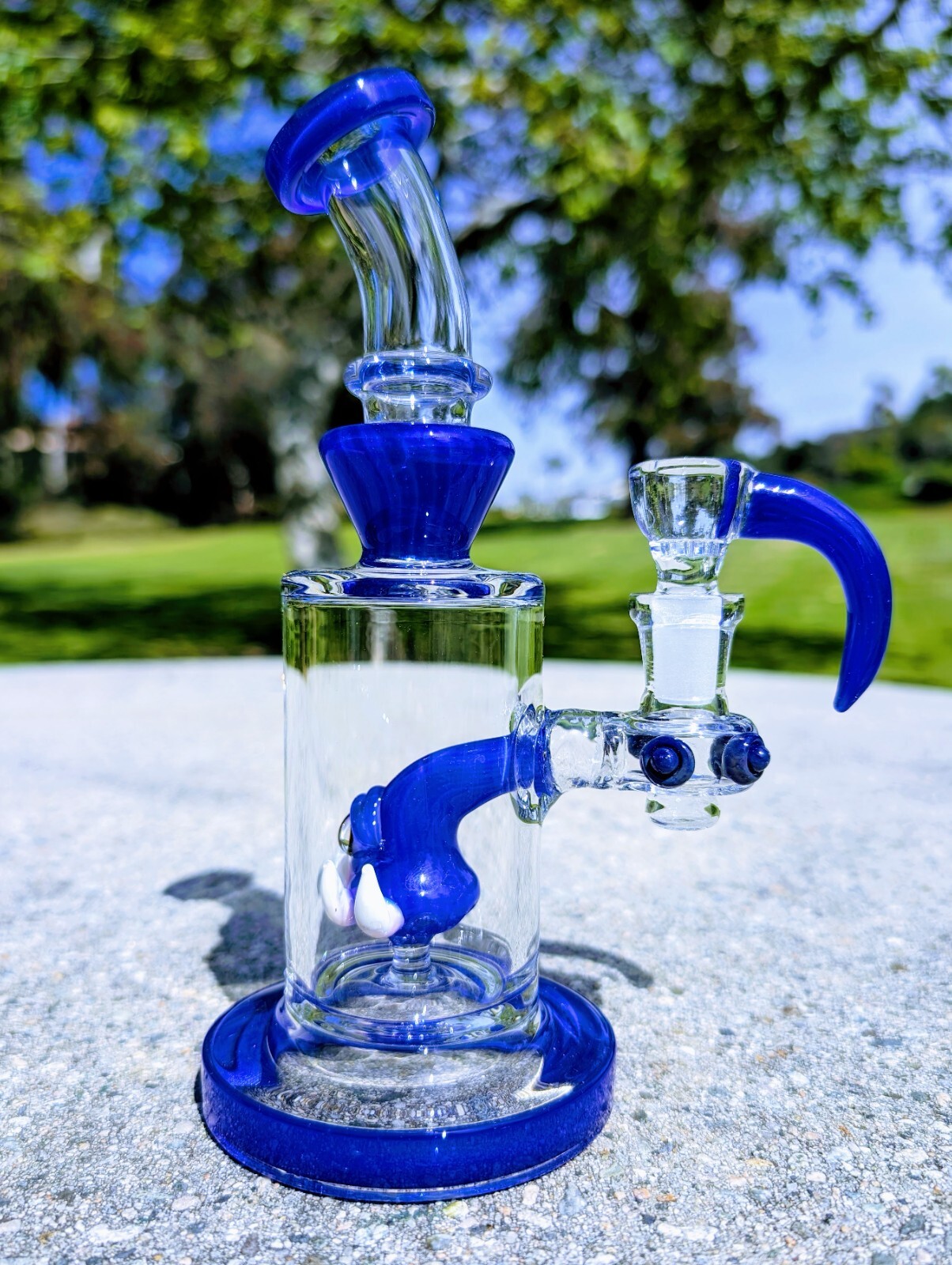8″ Cobalt Cyclops Bong With Screen Filter Bowl Premium Quality Water Pipe Hookah