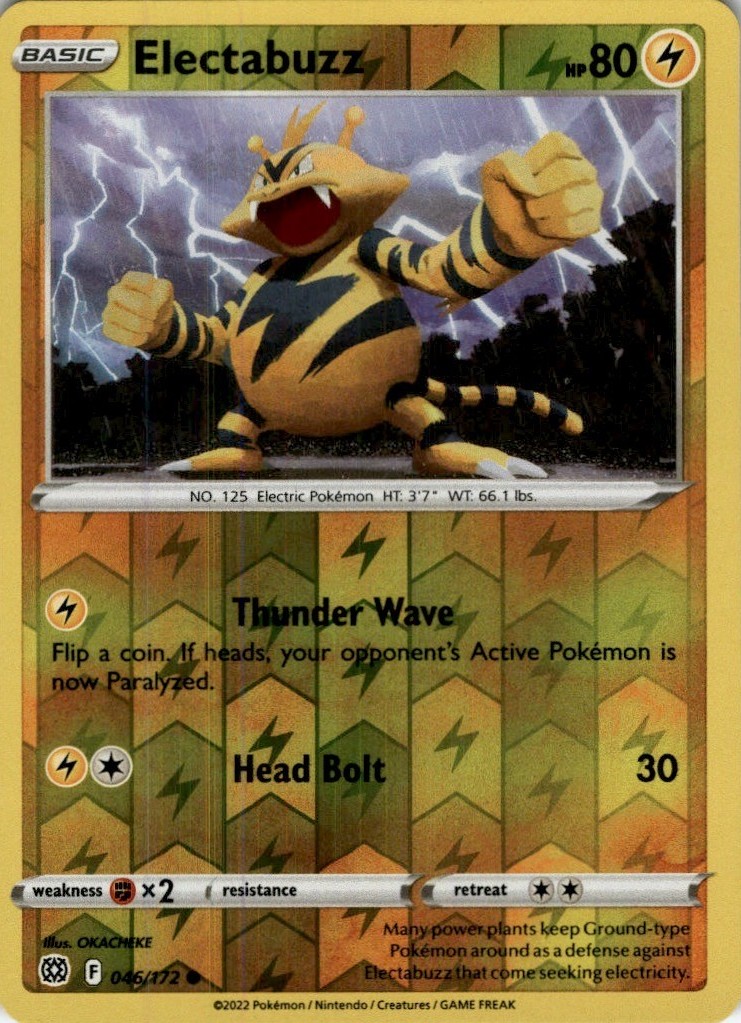 Electabuzz Reverse Holo Common SWSH09: Brilliant Stars 046/172 NM