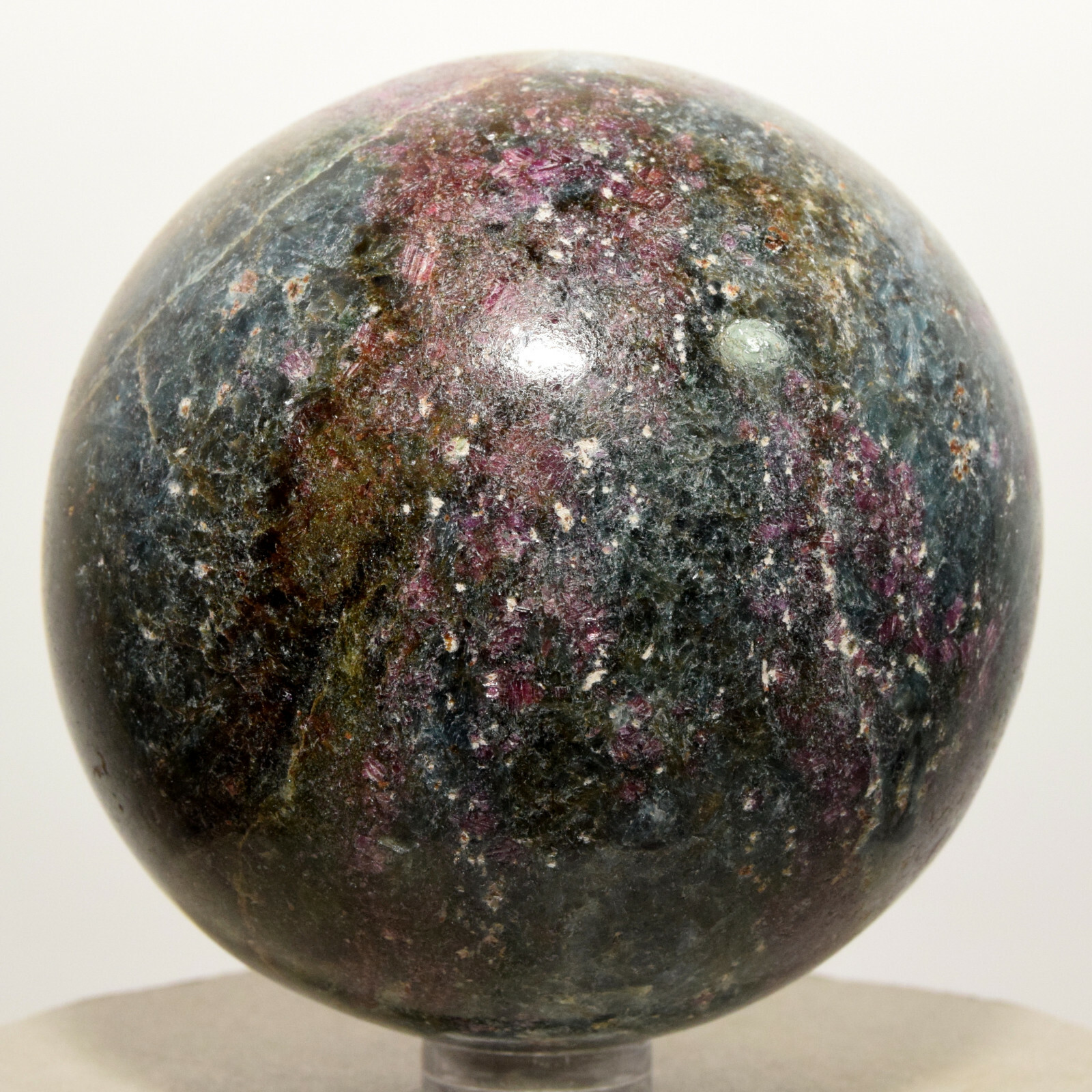 2.6″ Ruby Kyanite Sphere Red & Blue Natural Mineral Crystal Gemstone Ball India
