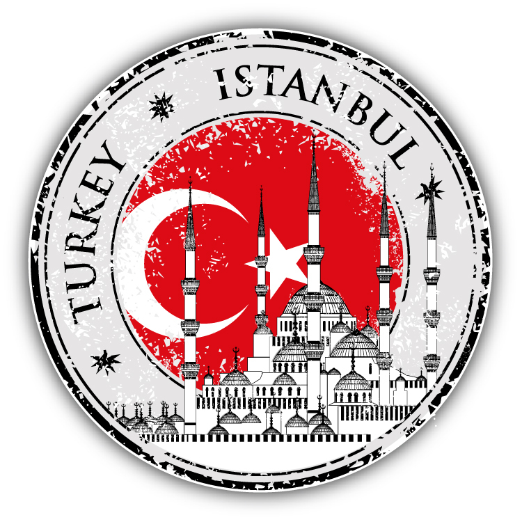 Istanbul City Turkey Grunge Travel Stamp Car Bumper Sticker Decal 5″ x 5″