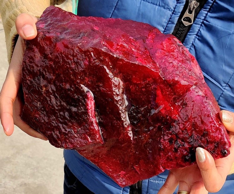 Dyed Natural Earth Mind 6000Ct Red Ruby Rough Loose Gemstone Christmas sale