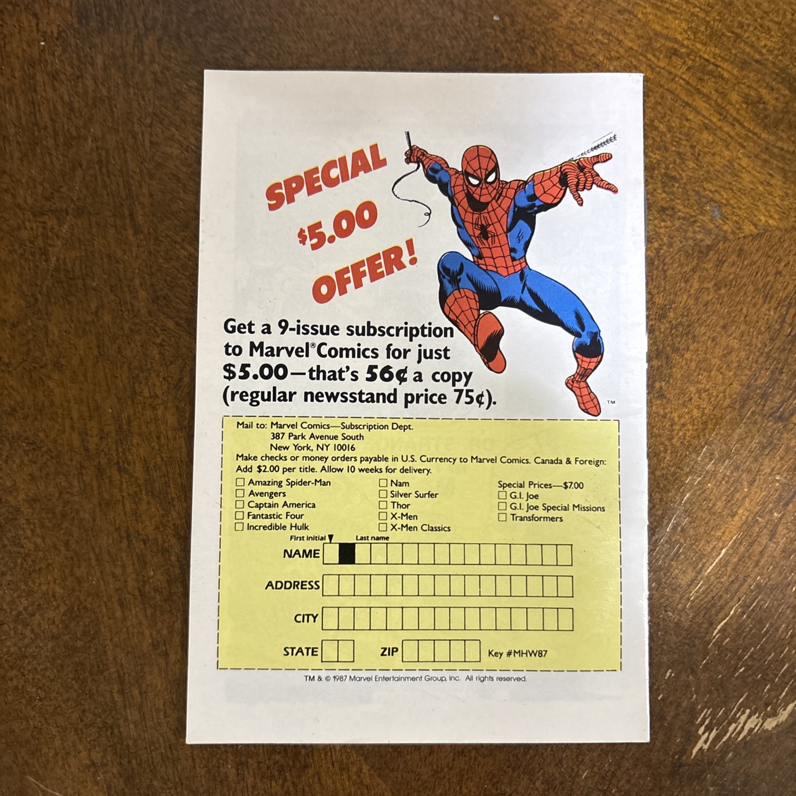 Marvel Comics Presents Spider-Man 1987 mini Comic in mint condition