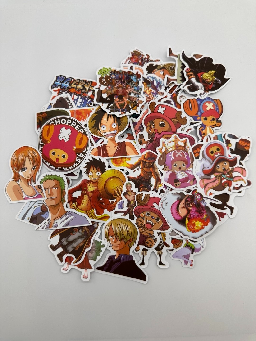 50PCS One Piece Sticker Pack Luffy Zoro Nami Chopper Anime Waterproof Vinyl