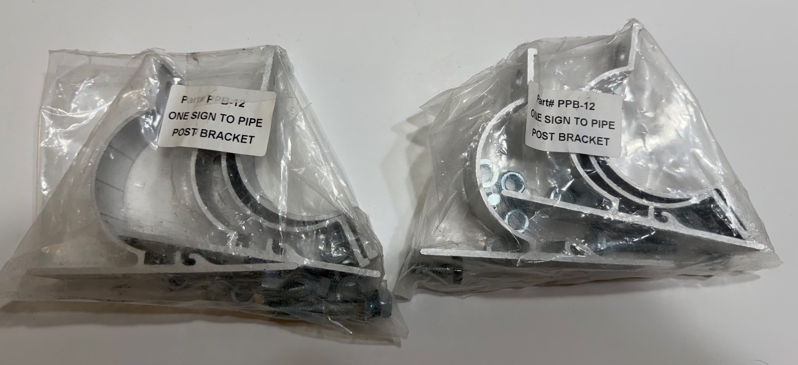 Pipe-Post Brackets to Mount Sign-2PK- 2 Brackets per PACK-Aluminum