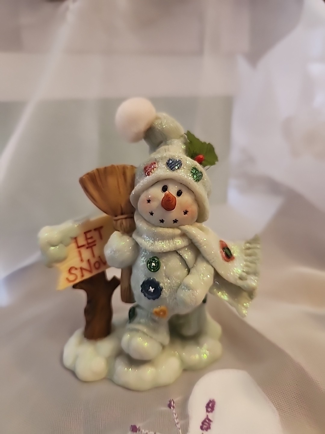 Let It Snow Festive Snowman Figurine