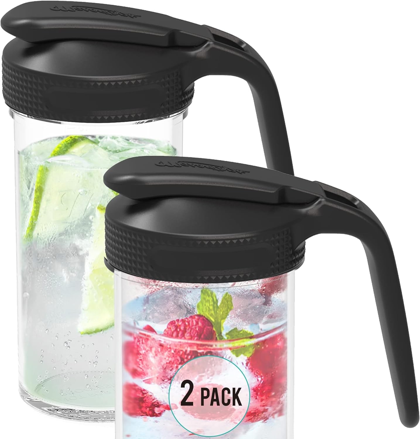 Multi Pour Top Mason Jar Lid with Handle – Wide Mouth Spout Pourer – Ball