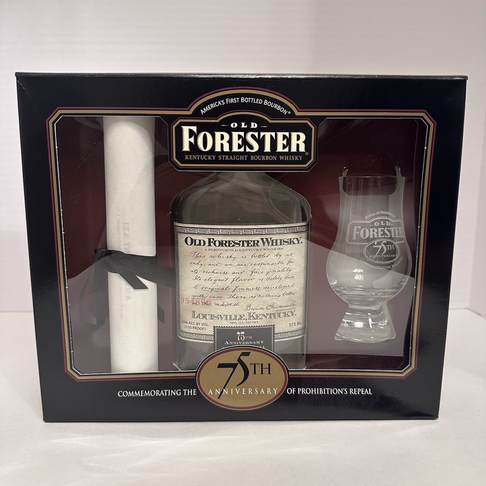 Old Forester 75th Anniversary Bottle Collectors’s Set Complete