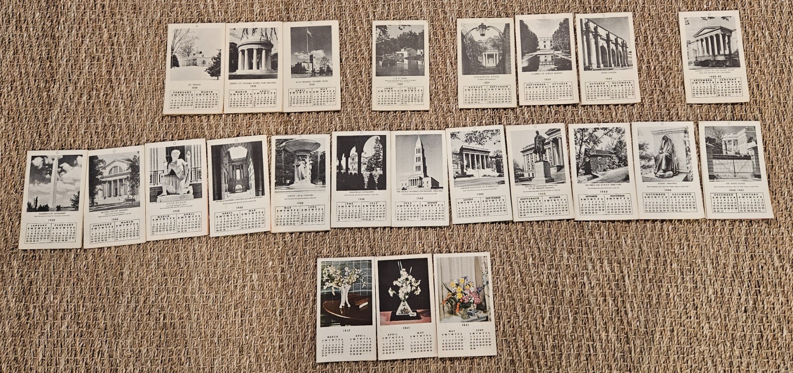 25 Vintage Washington Gas Light Co. Calendars/Recipes/ DC Facts 1938-1941
