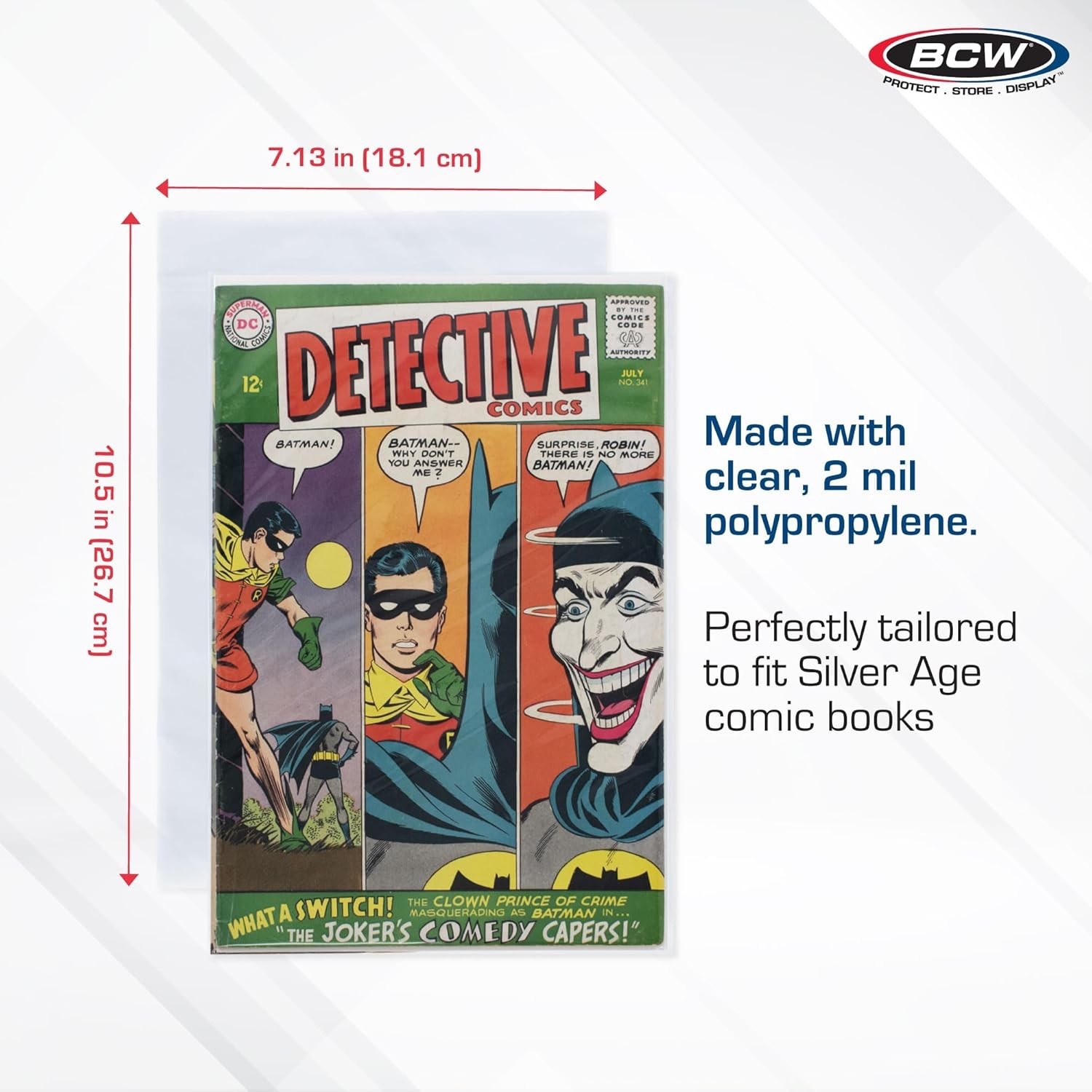 🔥(100-Pack) BCW Silver Age / Regular Size Resealable Comic Book Bags Acid Free