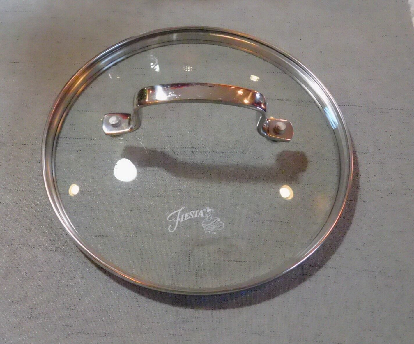 Fiesta Brand Lid Replacement Cooking Pan Pot Stainless & Clear 6 & 7/8 Inch EUC