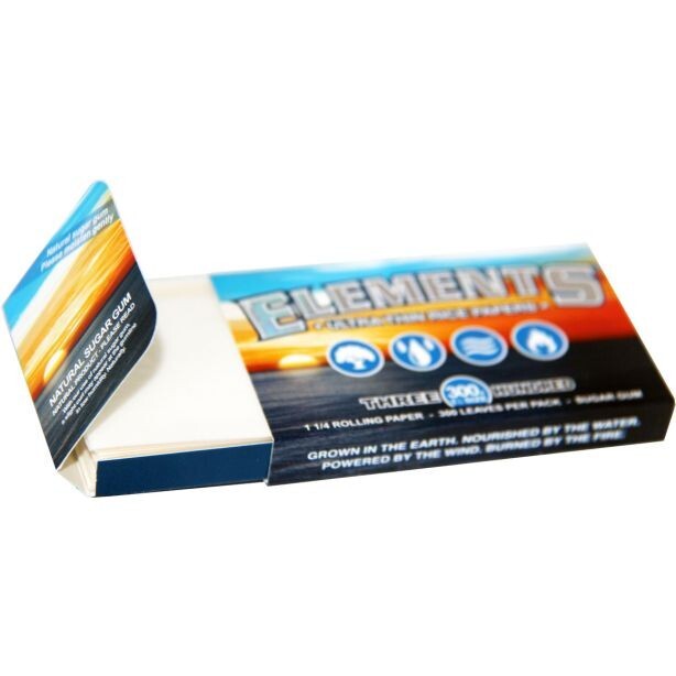 ELEMENTS 1 BOX ElEMENTS 300 X 1 1/4 (1.25) ROLLING PAPERS ULTRA THIN RICE 20 PK