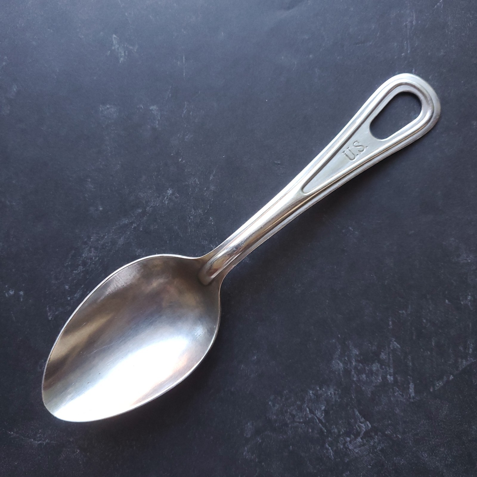 Vintage U S Military Stainless Steel 7 1/2″ Spoon Field Mess Kit Wallco