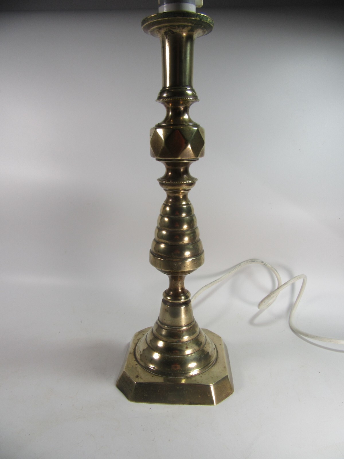 Solid Brass Vintage Banded Table Desk Lamp 41cm high
