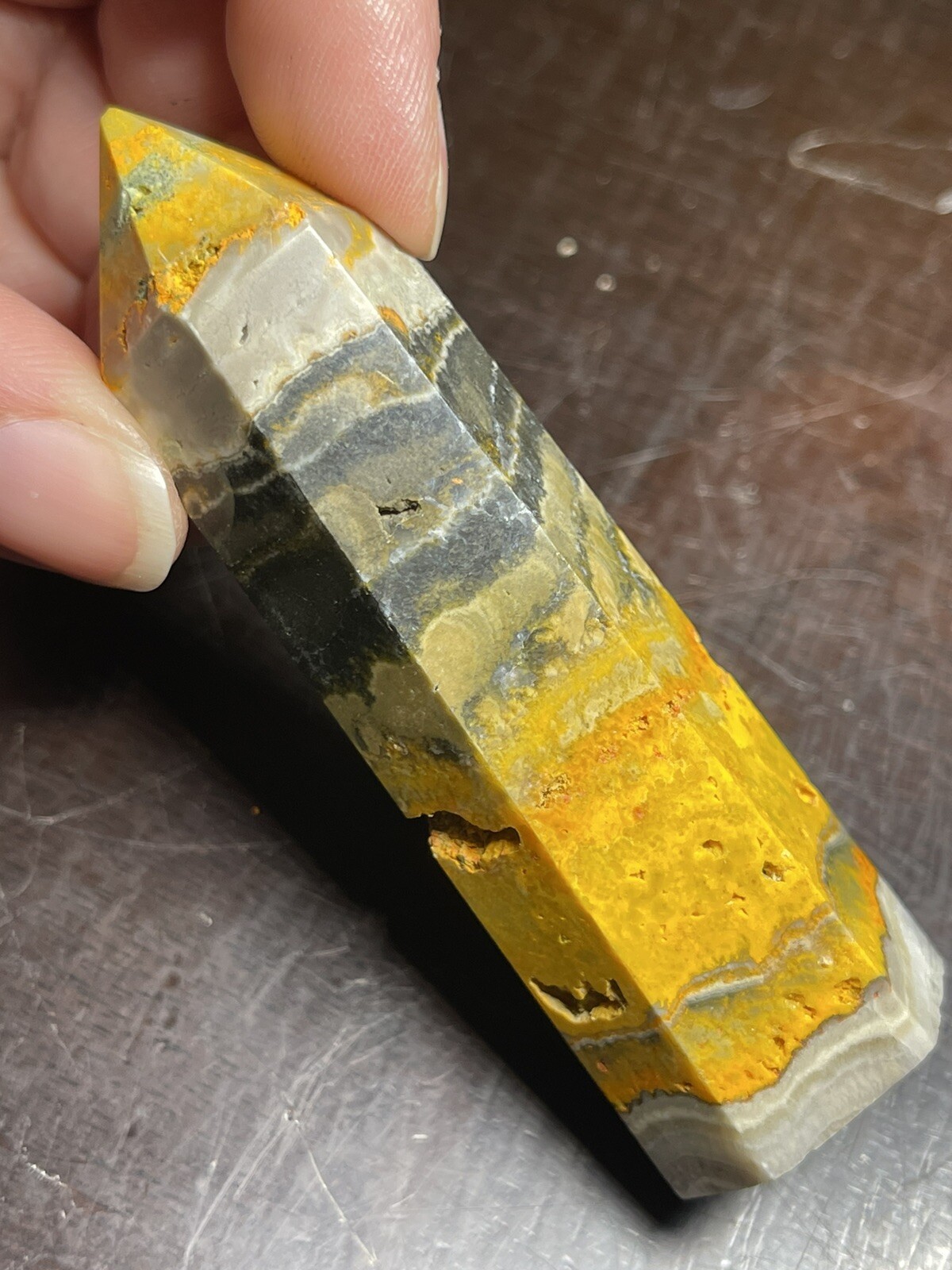 Bumblebee Jasper Tower Point 3.27in tall, 68g