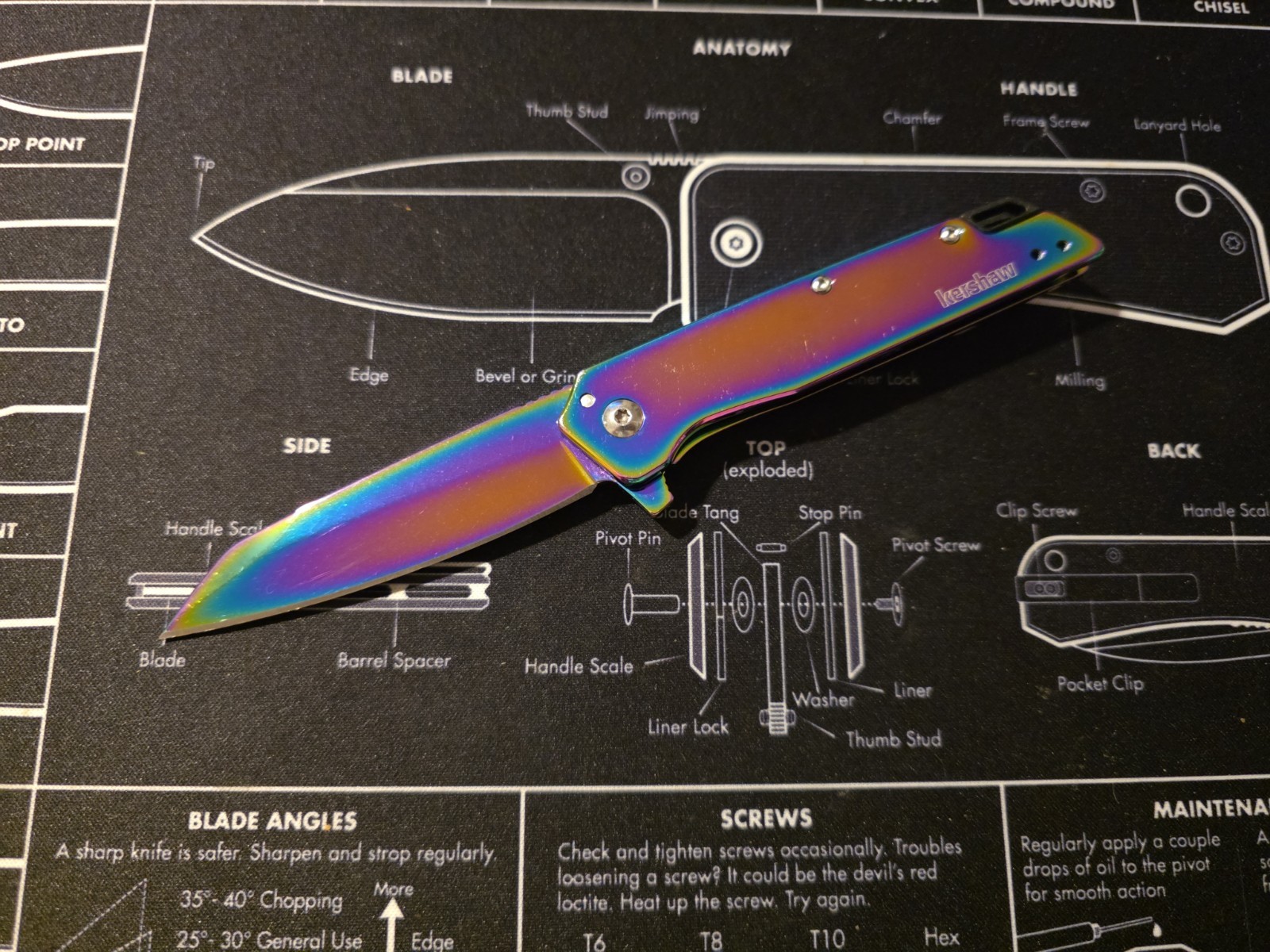 Kershaw Misdirect Rainbow Assisted Knife 2.9″ Reverse Tanto Frame Lock 1365RBW