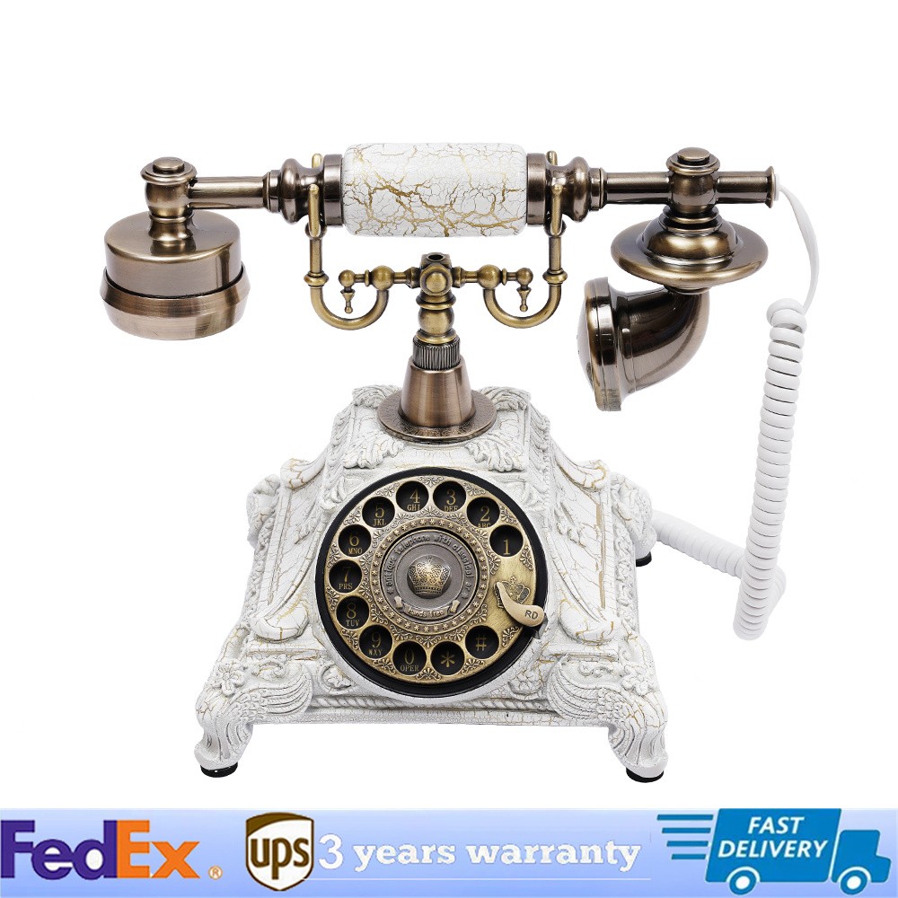 Antique European Style Old Fashioned Rotary Dial Phone,Vintage Handset Telephone