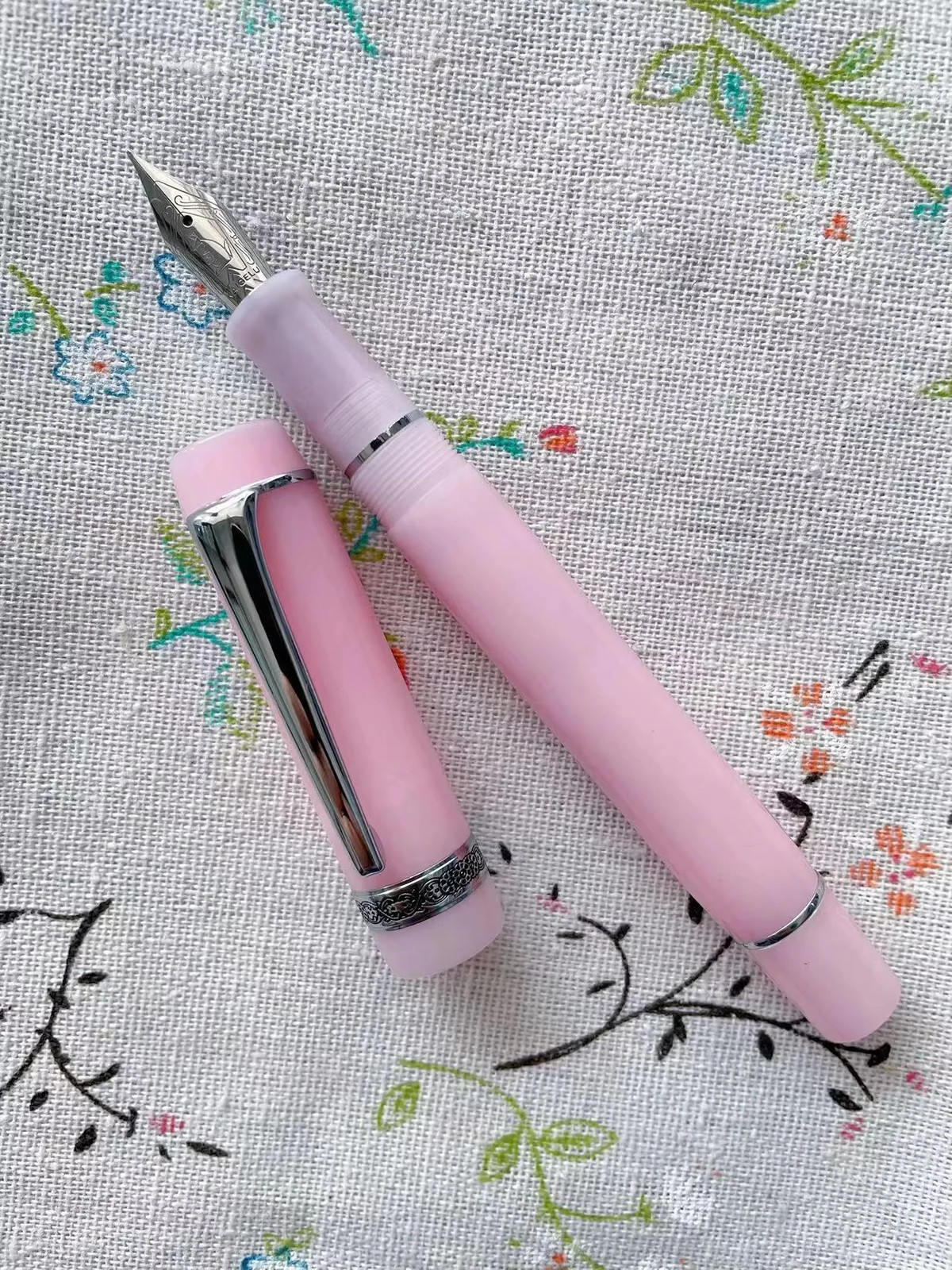 Kaigelu 316 Acrylic Fountain Pen Polish Nib Blue Brown Marble Pattern Ink Gift